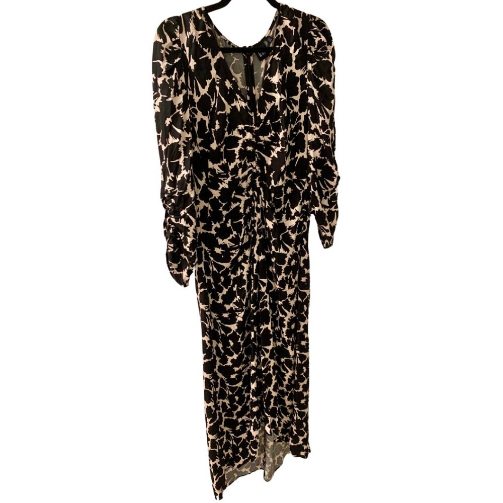 Tall Ruched Satin Midi Dress (Size L Tall)